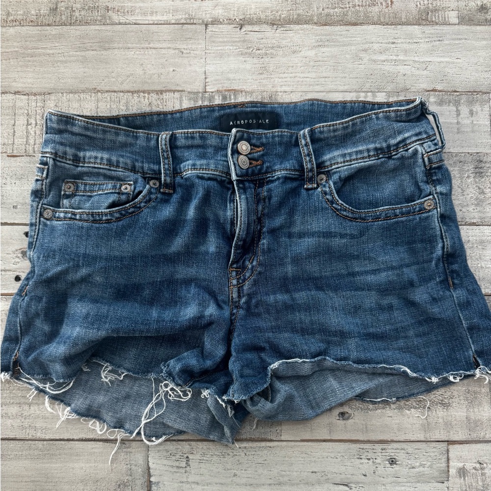 Aeropostale Distressed Blue Jean Shorts